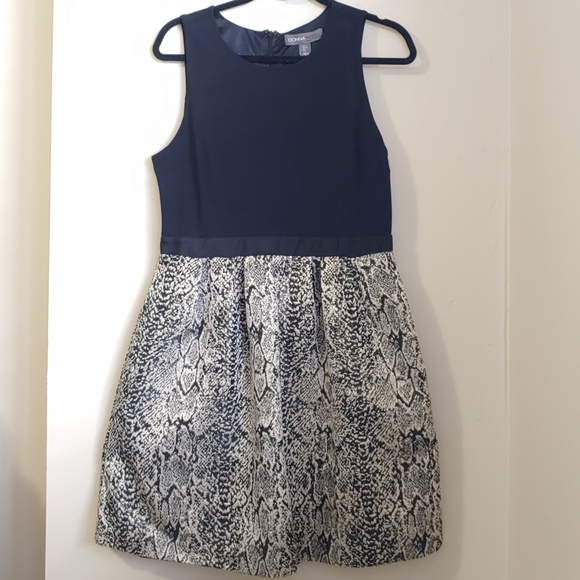 Donna Rico Black and Gold Pattern Dress Large - Picture 1 of 3